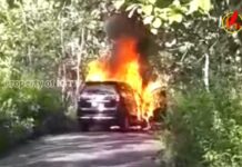 Terbakar Di Tengah Jalan, Avanza Ludes Sisakan Besi Tua