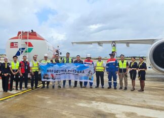 Pertamina Patra Niaga Isi Avtur Perdana di Bandara Singkawang