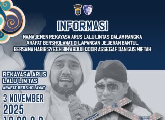 Arafat Bersholawat bersama Habib Syech bin Abdul Qodir, Polres Bantul Terapkan Rekayasa Lalin