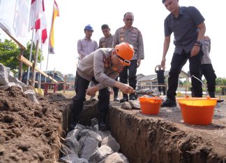 Peletakkan Batu Pertama Gedung Gegana oleh Kapolda DIY